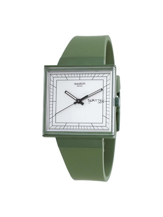 NWT Swatch What If…Green? Quartz White Dial Unisex Watch